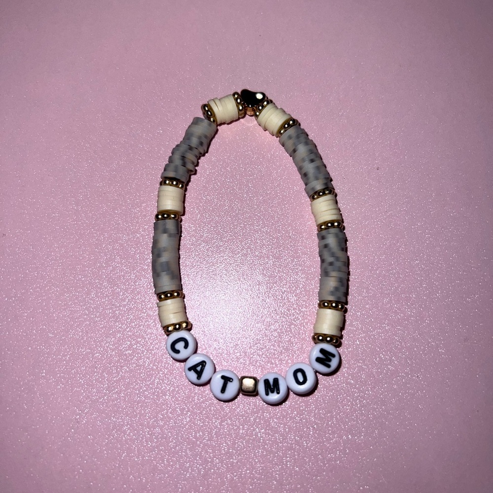 Cat Mom Beaded Bracelet